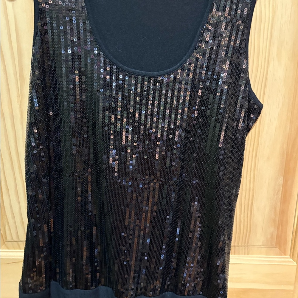 Sequin Black Sleeveless Top
